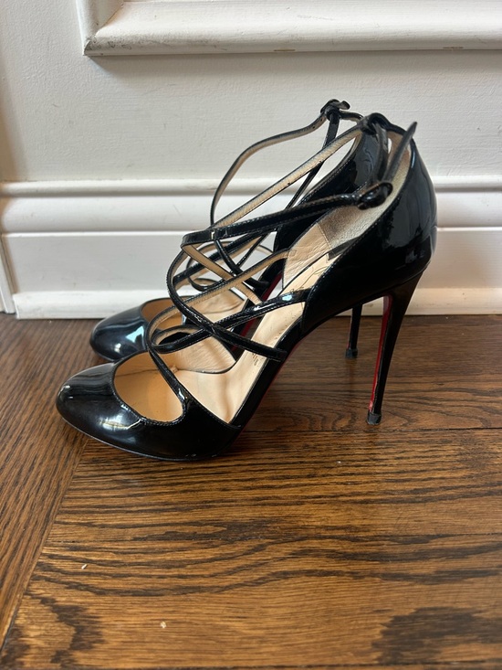 Christian Louboutin Shoes - Christian louboutin Crossflika Black Strap Pumps Size 39 Patent 100% Auth
